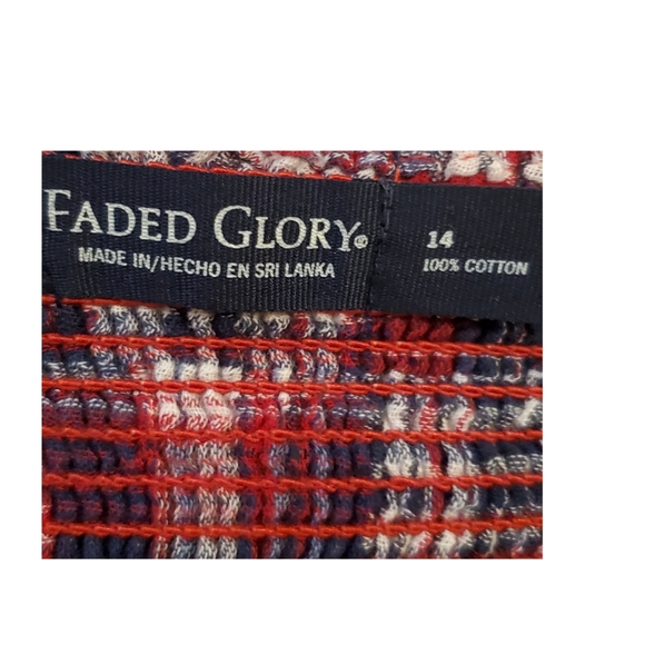 Faded Glory Red Plaid Sleeveless Dress US 10 - Picture 7 of 7